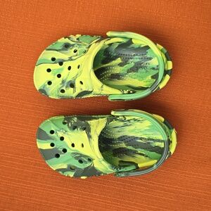 Barely-worn Green Tie-Dye Crocs